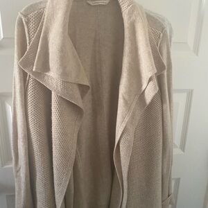 Soft Surroundings Cream Open Front Cardigan